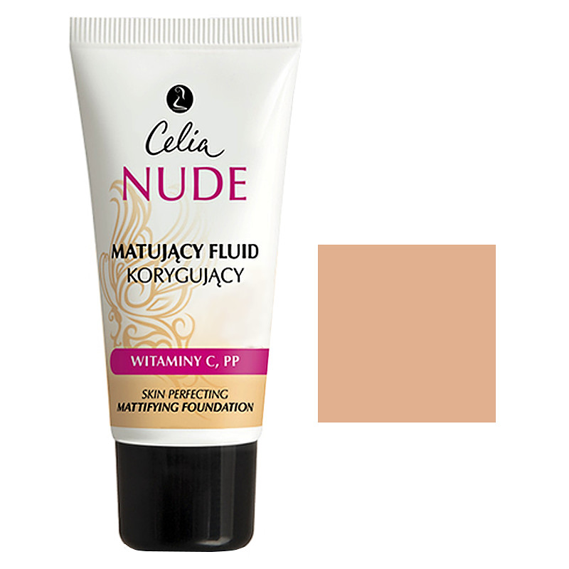 CELIA Matujący fluid korygujący NUDE, Odcień 02 Naturalny