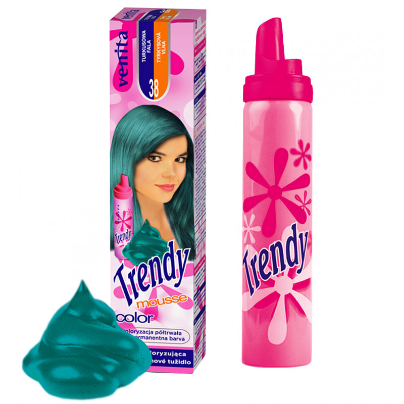 VENITA Trendy Color Mousse, Pianka koloryzująca, 38 Turkusowa Fala VENITA Trendy Color Mousse, Pianka koloryzująca, 38 Turkusowa Fala