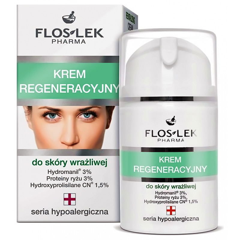 FLOSLEK Hypoalergiczny krem regeneracyjny do skóry wrażliwej, 50 ml