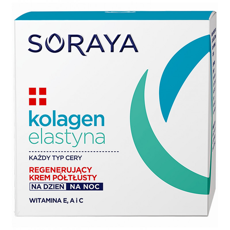 SORAYA Kolagen+Elastyna, Regenerujący krem półtłusty, Dzień/Noc, 50 ml