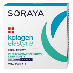 SORAYA Kolagen + Elastyna, Przeciwzmarszczkowy Krem Tłusty, 50 ml
