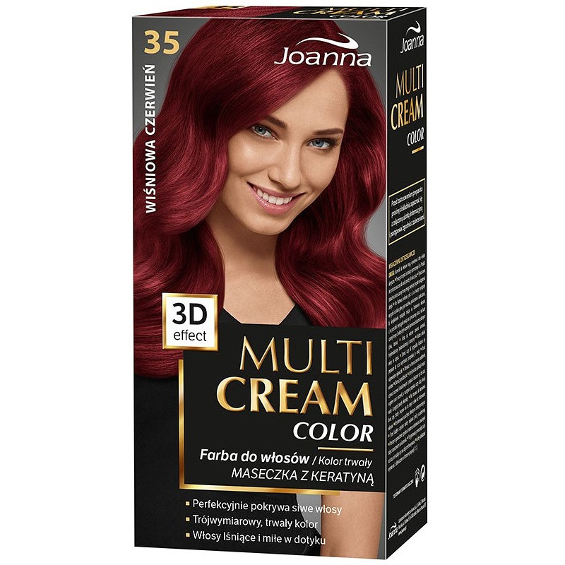JOANNA Multi Cream Color, Farba do Włosów, 34 Intensywna Czerwień