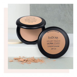 ISADORA Velvet Touch Sheer Cover, Matujący Puder w Kompakcie, 45 Natural Beige