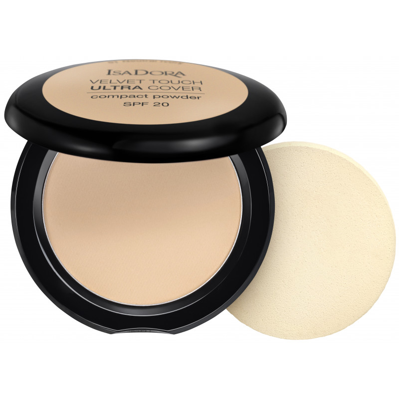 ISADORA Velvet Touch Sheer Cover, Matujący Puder w Kompakcie, 45 Natural Beige