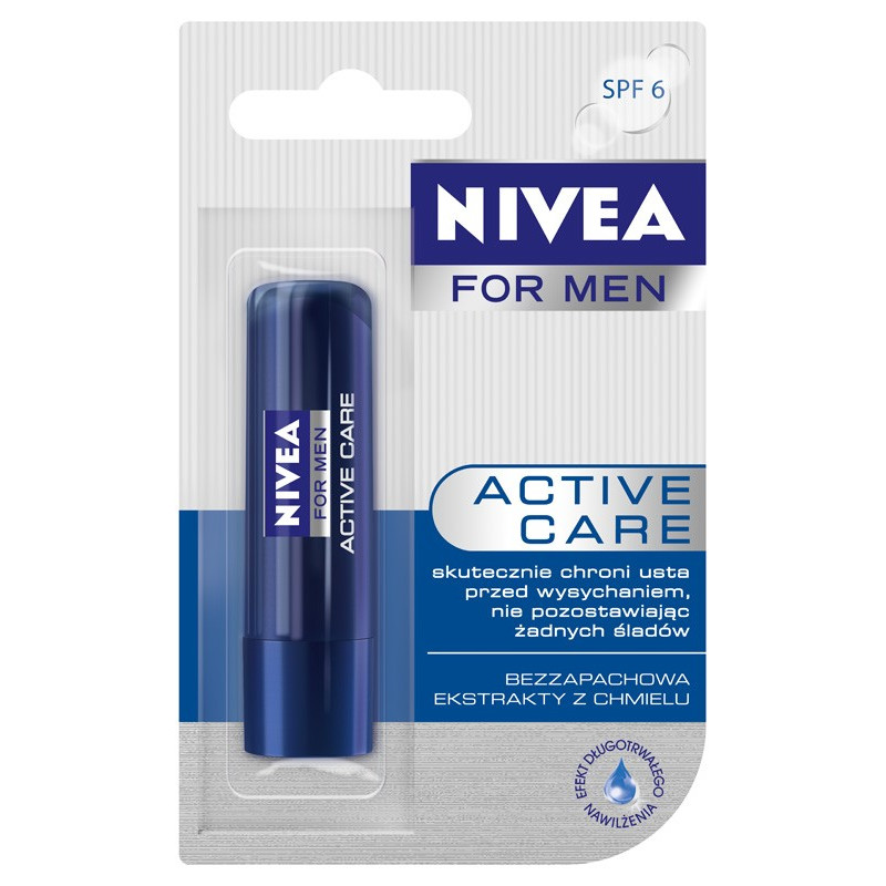 NIVEA Pomadka ochronna For Men ACTIVE CARE  SPF 6